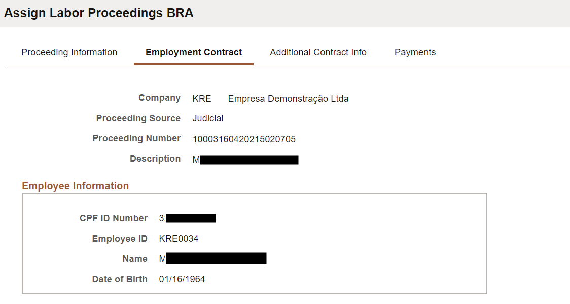 Employment Contract page (1 of 2)