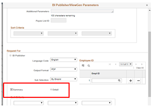 BI Publisher ViewGen Parameters