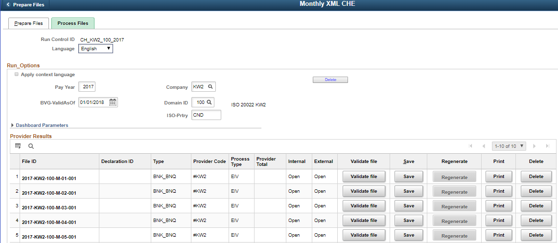 Process Files page