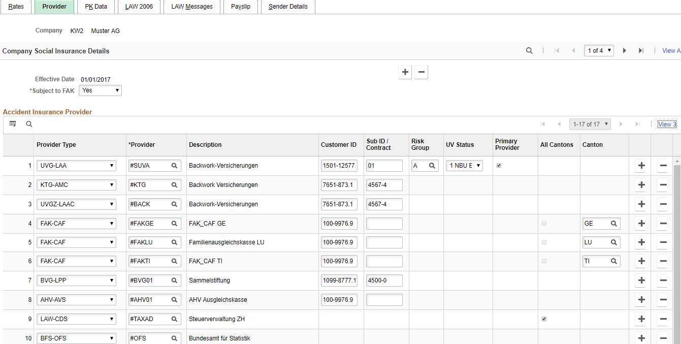 Provider page