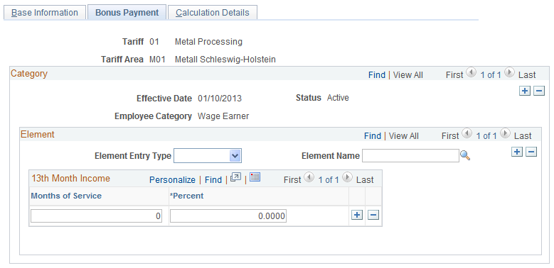 Bonus Payment page