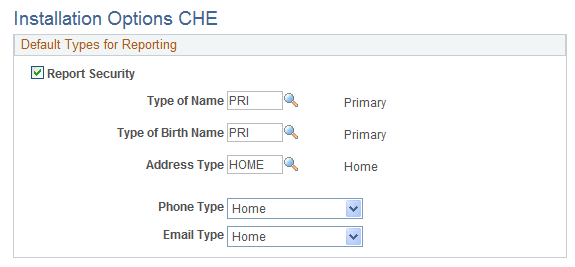Installation Options CHE page