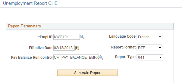 Unemployment Report CHE Page