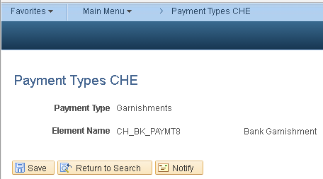 Payment Types page