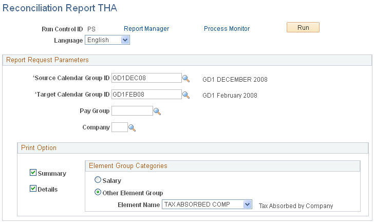 Reconciliation Report THA page