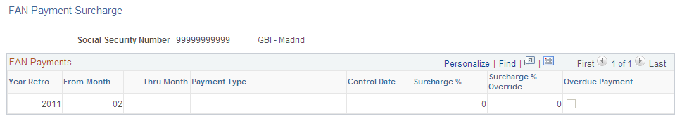 FAN Payment Surcharge page