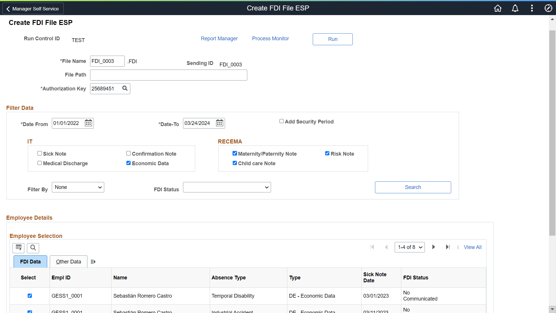 Create FDI File ESP page