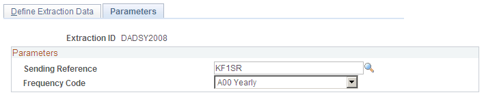 Parameters page