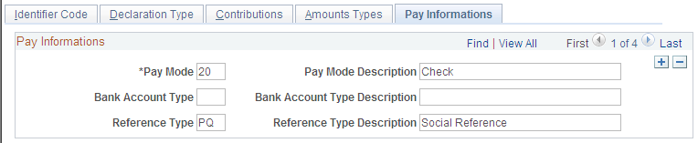 DUCS Parameters FRA - Pay Informations page