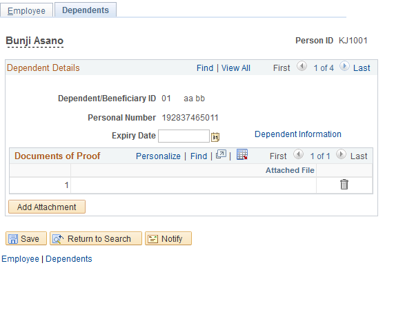 Dependent Page