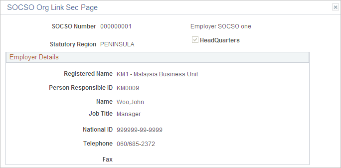 SOCSO Org Link Sec Page page