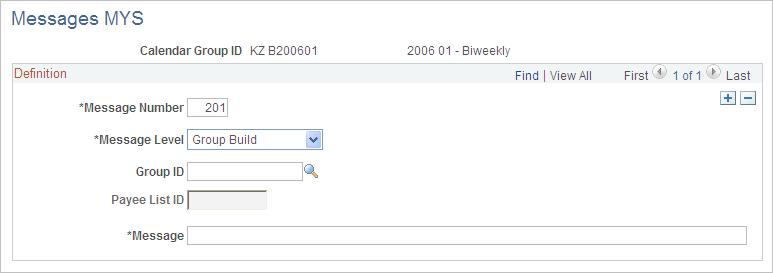 Messages MYS page
