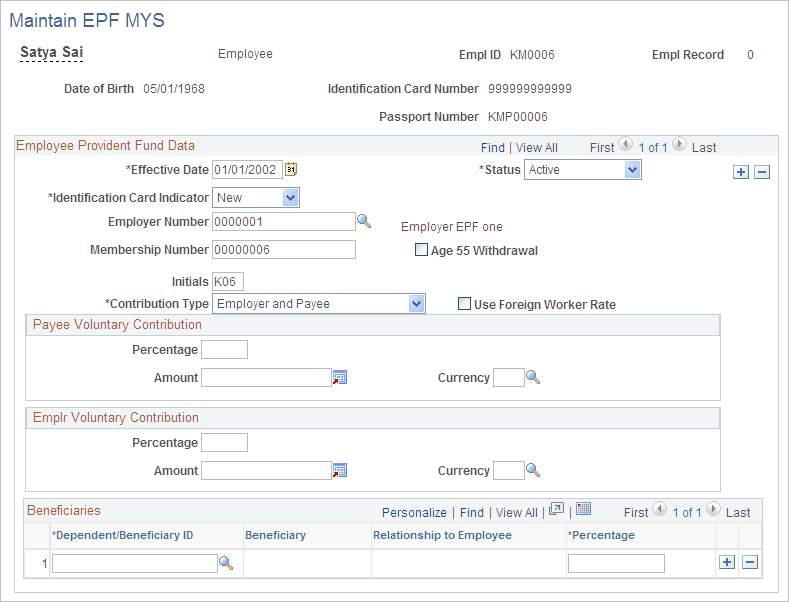 Maintain EPF MYS