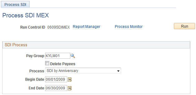Process SDI MEX page