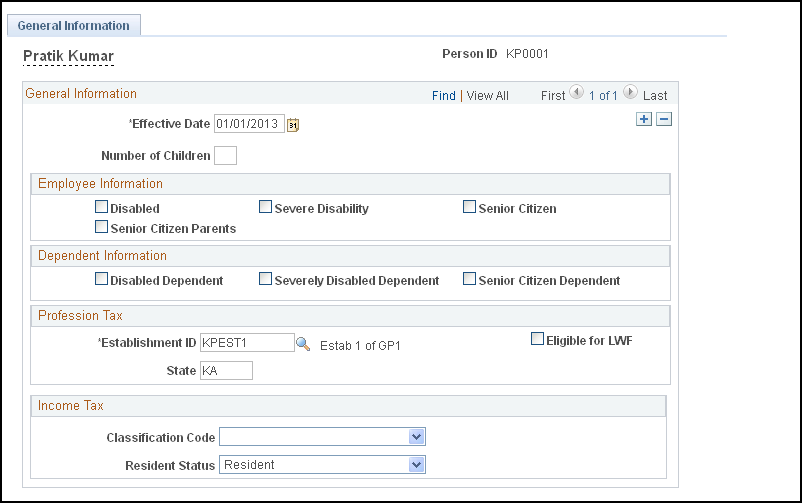 General Information page