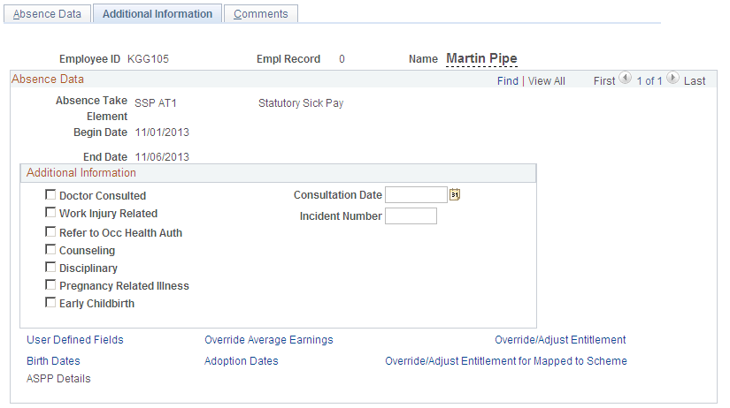 Additional Information page