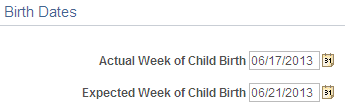 Birth Dates page