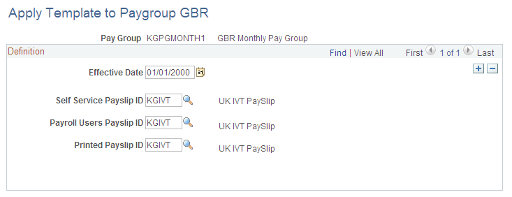 Apply Template to Paygroup GBR page