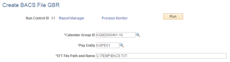Create BACS File GBR page