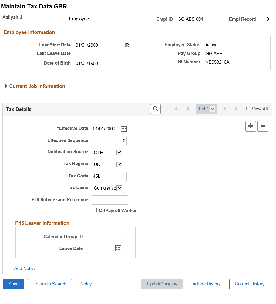 Tax Data GBR page