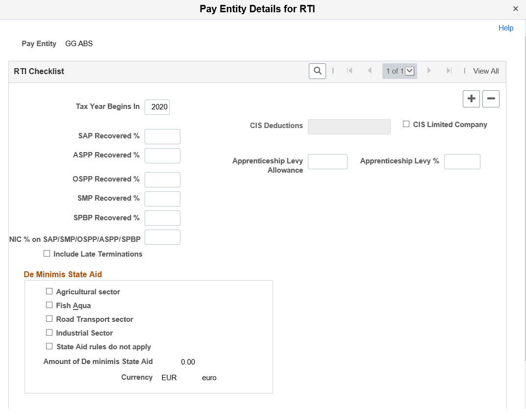 Pay Entity Details RTI page