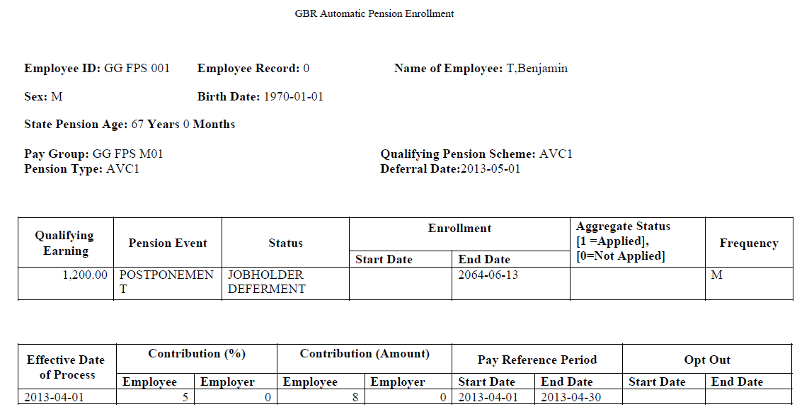 GBR Automatic Pension Enrollment report sample
