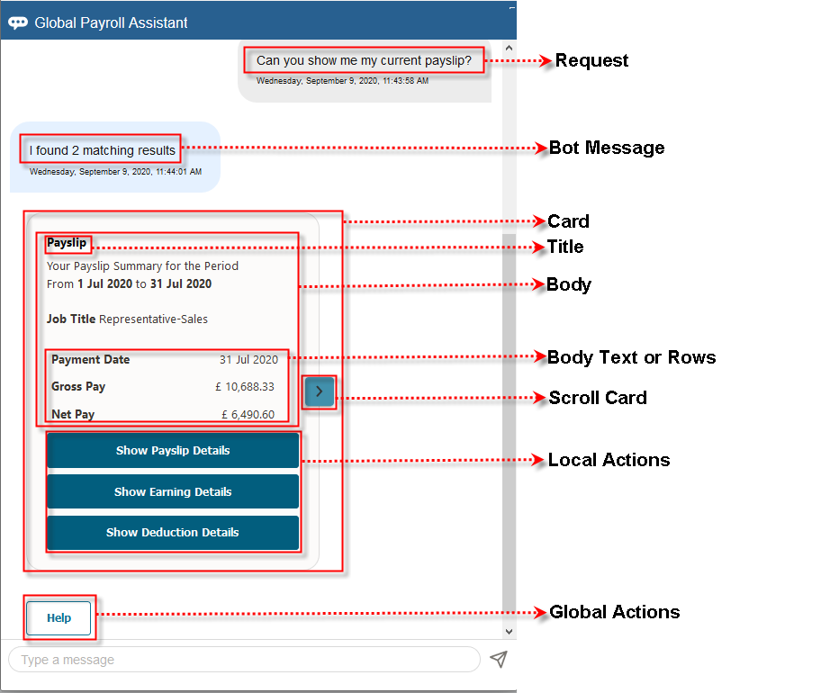 chatbot output