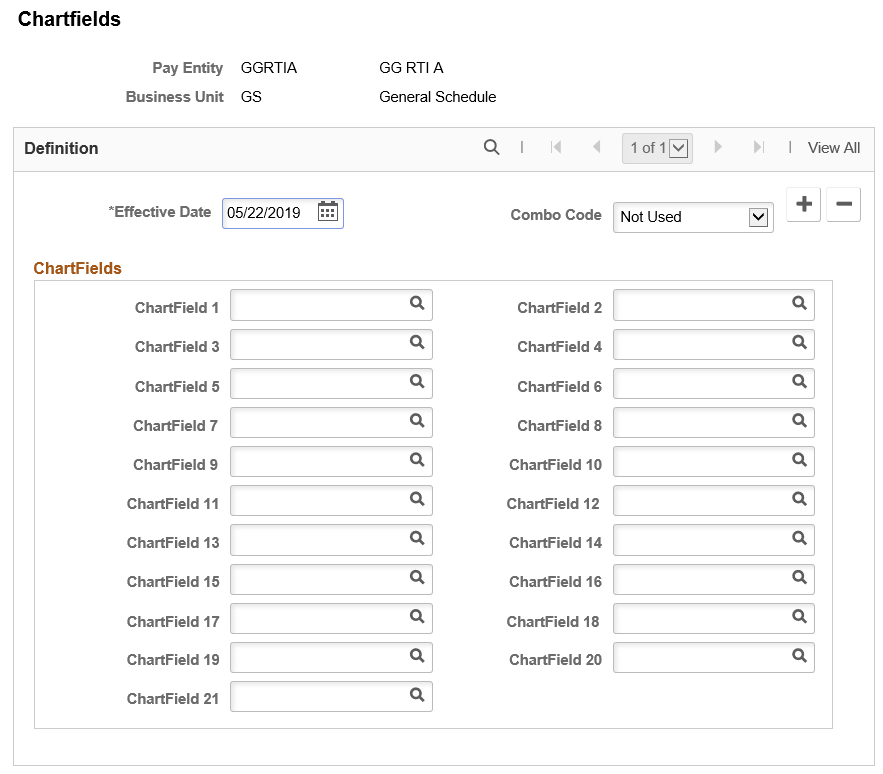 Chartfields page