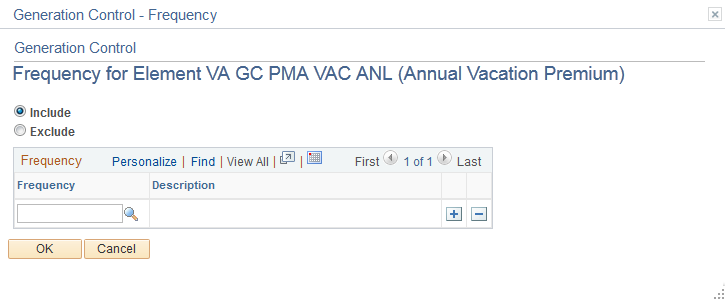 <>Generation Control - Frequency for Element <name> page