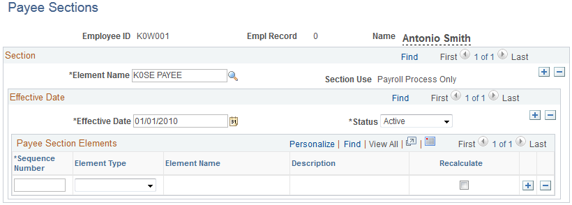 Section Overrides page