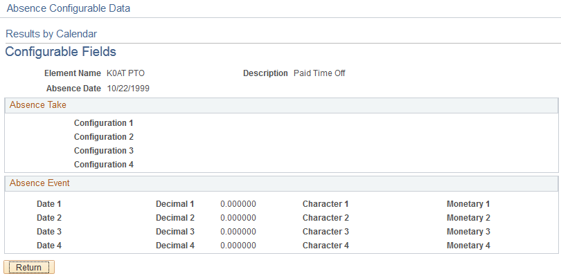 Configurable Fields page