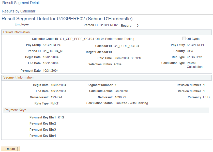 <>Result Segment Detail for <EMPLID> page