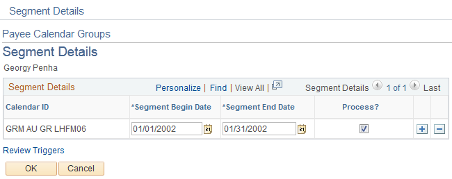 Segment Details page