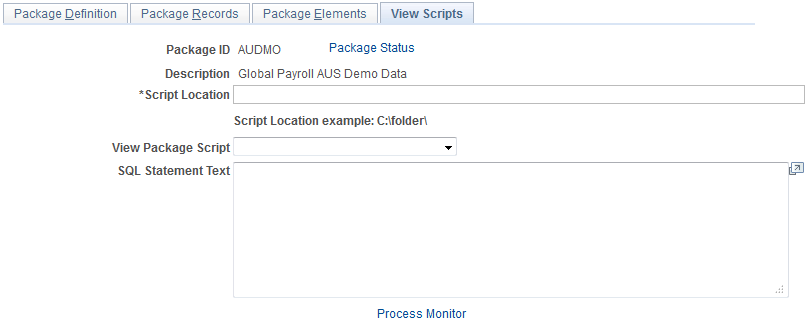 Export Non-Rule Package - View Scripts page