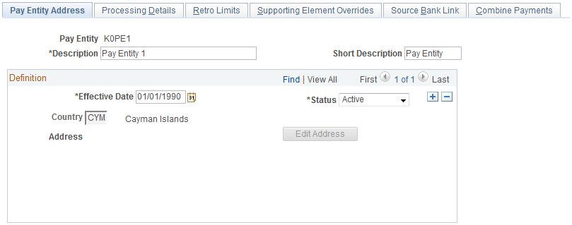 Pay Entity Address