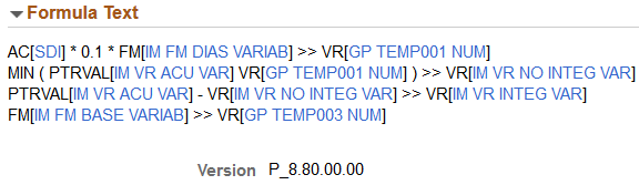 Example of pointer variables used in formulas