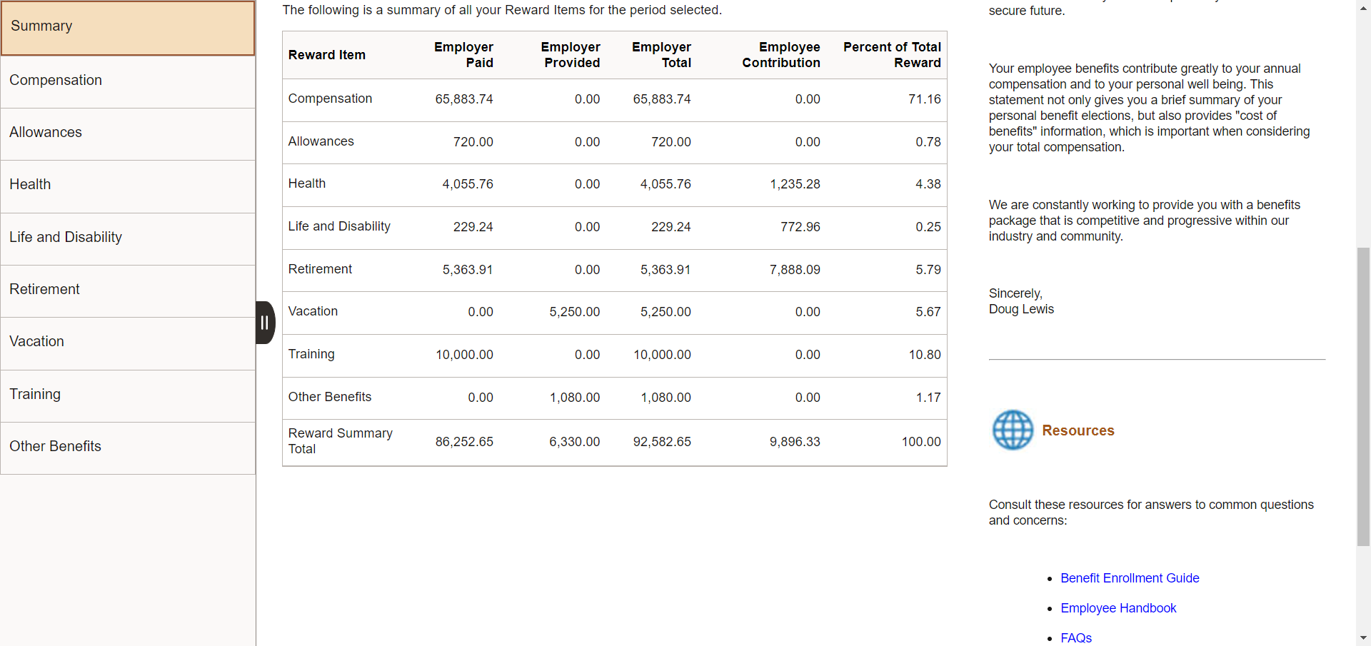 Total Rewards page (2 of 2)