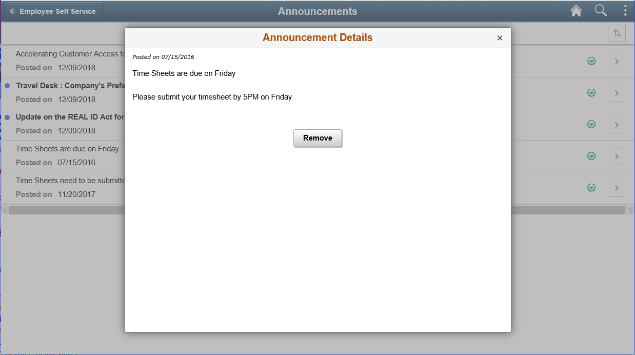 Announcements Details Modal
