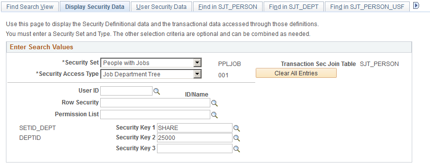 Display Security Data (1 of 3)