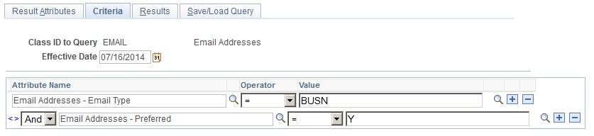 Query Builder - Criteria page