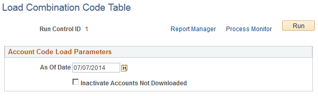 Load Combination Code Table page