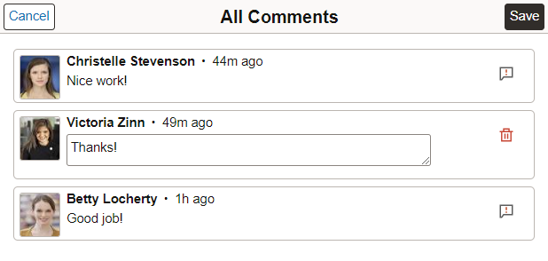 All Comments page
