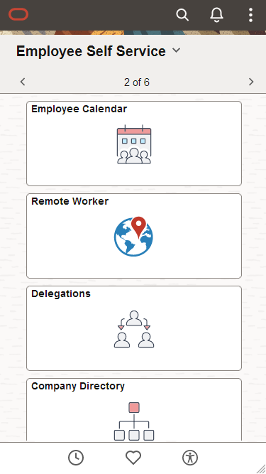 (Smartphone) Employee Self-Service home page