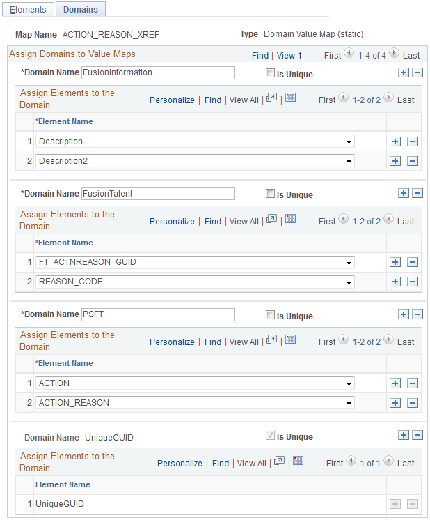 Define Value Maps - Domains page