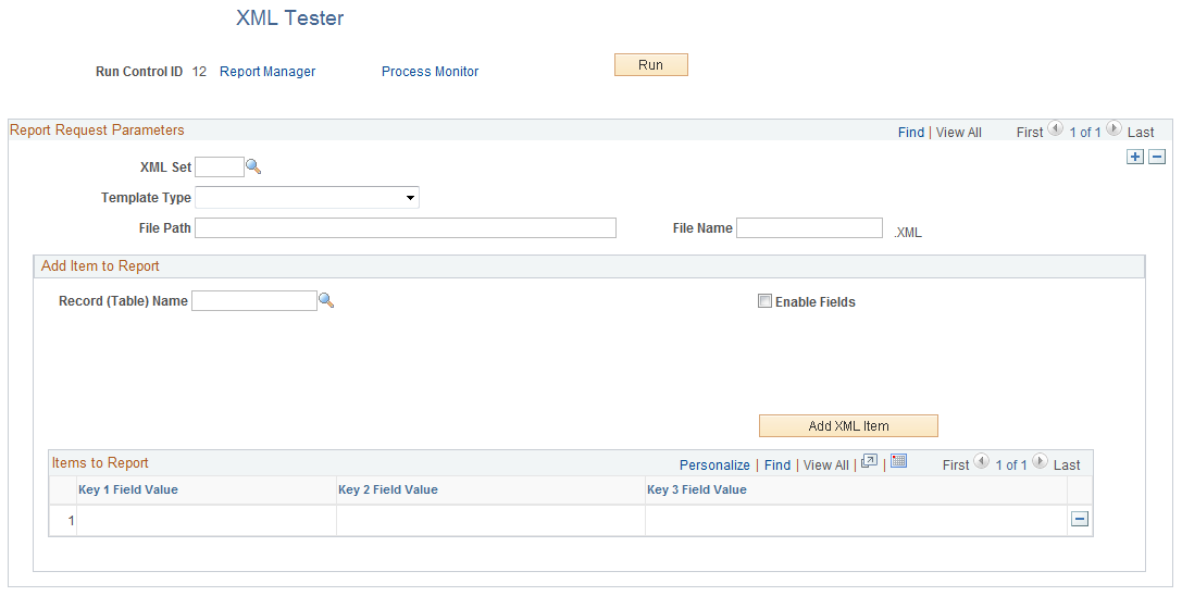 XML Tester page