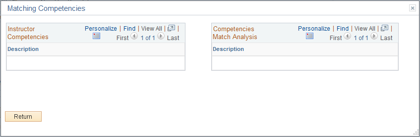 Matching Competencies page