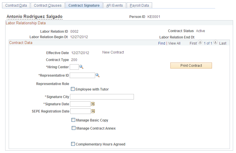 Contract Signature page