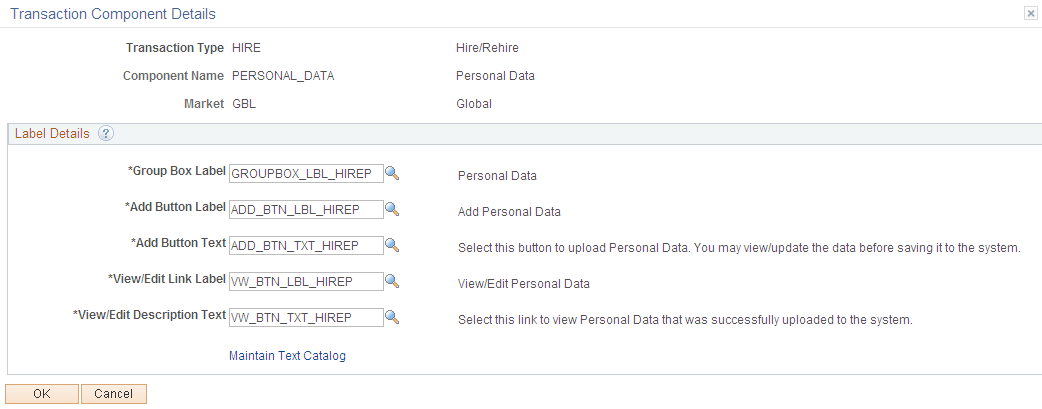 Transaction Component Details page