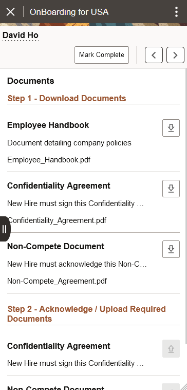 (Smartphone) Documents page