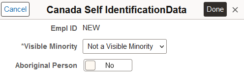 (CAN) Canada Self IdentificationData page